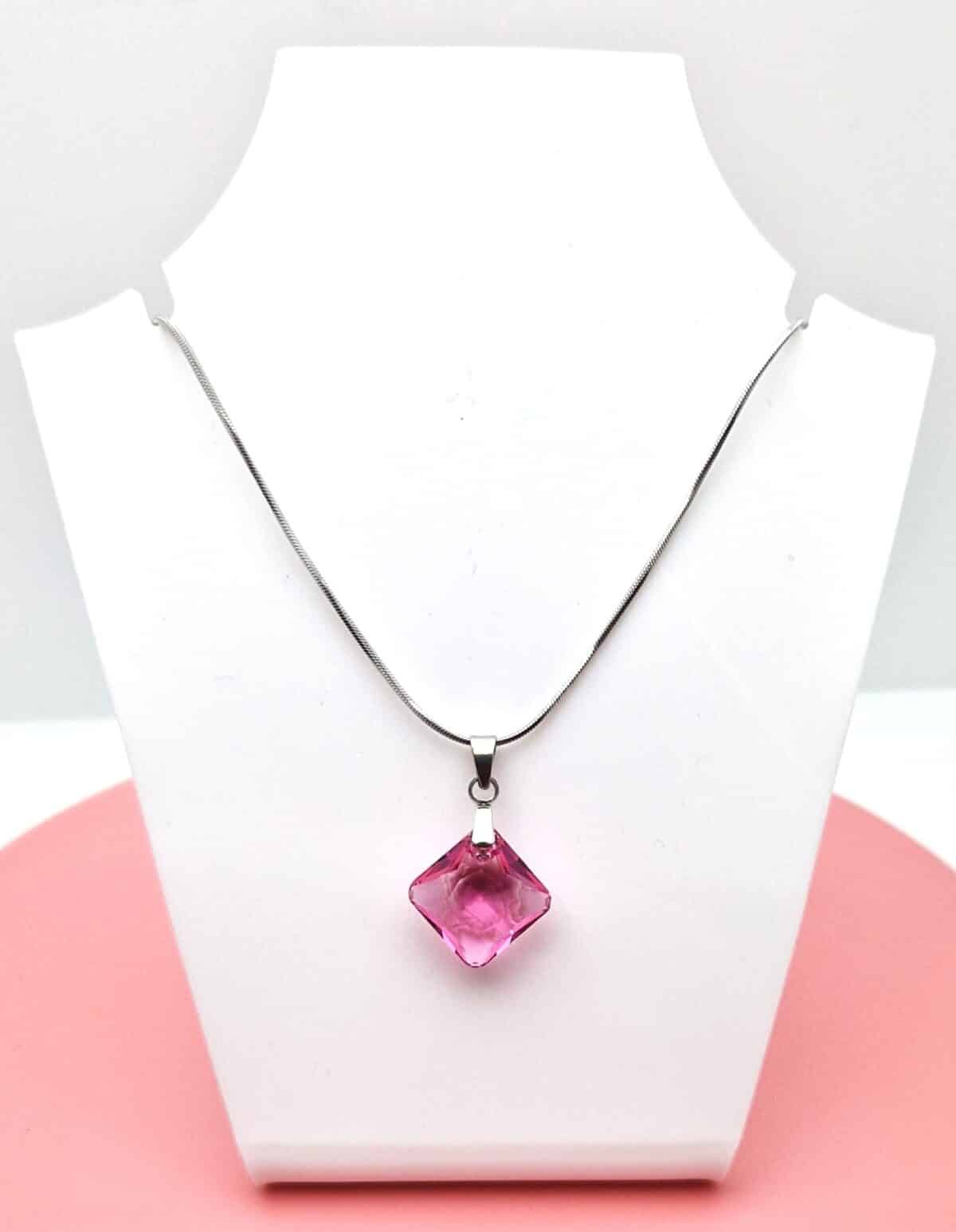 Rombusz Swarovski kristályos nemesacél szett - Rose - ajándék díszdobozban