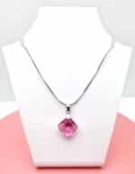 Rombusz Swarovski kristályos nemesacél szett - Rose - ajándék díszdobozban