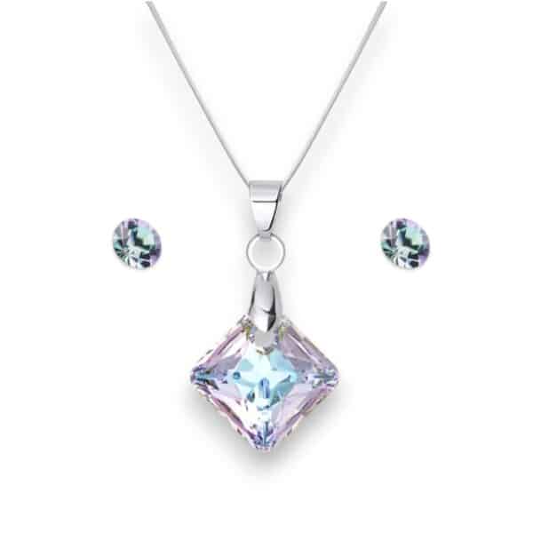 Rombusz Swarovski kristályos nemesacél szett - Vitrail light