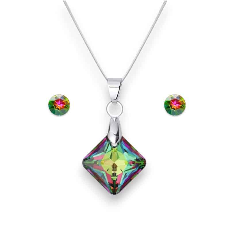 Rombusz Swarovski kristályos nemesacél szett - Vitrail Medium
