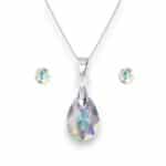 Csepp Swarovski kristályos nemesacél ékszer szett - Crystal AB