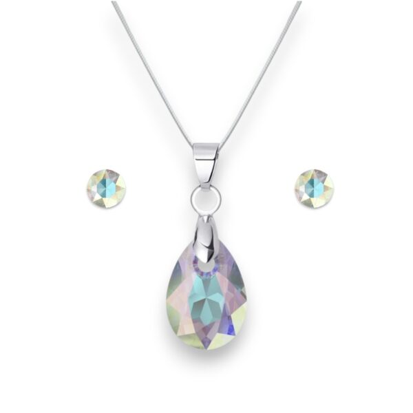 Csepp Swarovski kristályos nemesacél ékszer szett - Crystal AB