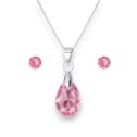 Csepp Swarovski kristályos nemesacél ékszer szett - Rose