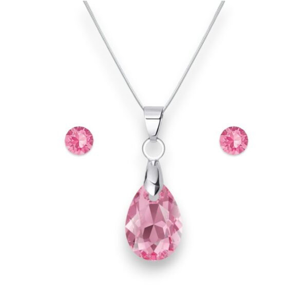 Csepp Swarovski kristályos nemesacél ékszer szett - Rose
