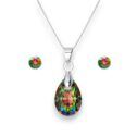 Csepp Swarovski kristályos nemesacél ékszer szett - Vitrail Medium