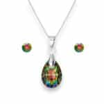 Csepp Swarovski kristályos nemesacél ékszer szett - Vitrail Medium
