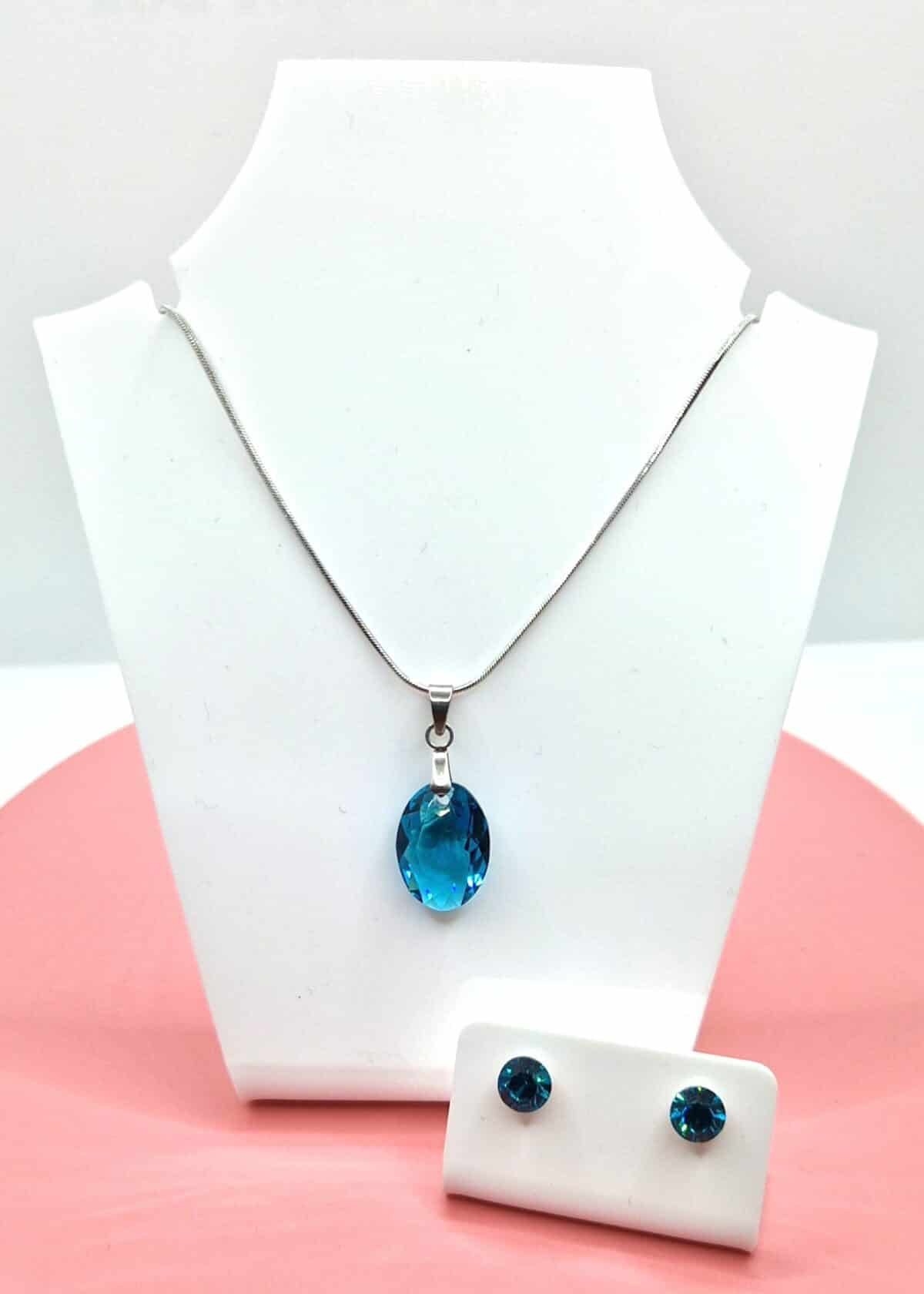 6434 Blue Zircon Elliptic cut 16mm Szett
