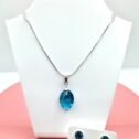 6434-Blue Zircon-Elliptic cut-16mm-Szett