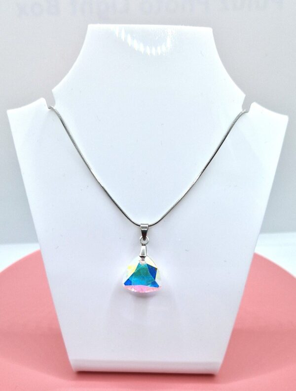 16 mm Trilliant Swarovski kristályos nemesacél nyaklánc - Crystal AB