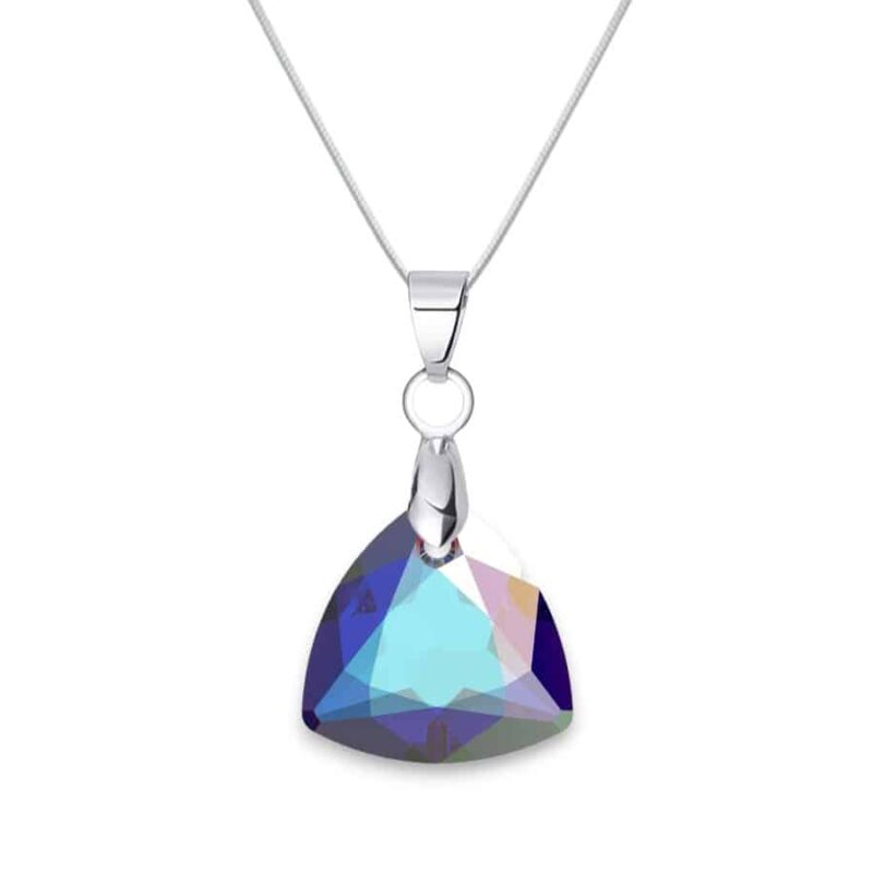 16 mm Trilliant Swarovski kristályos nemesacél nyaklánc - Crystal AB