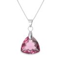 16 mm Trilliant Swarovski kristályos nemesacél nyaklánc - Rose
