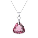 16 mm Trilliant Swarovski kristályos nemesacél nyaklánc - Rose