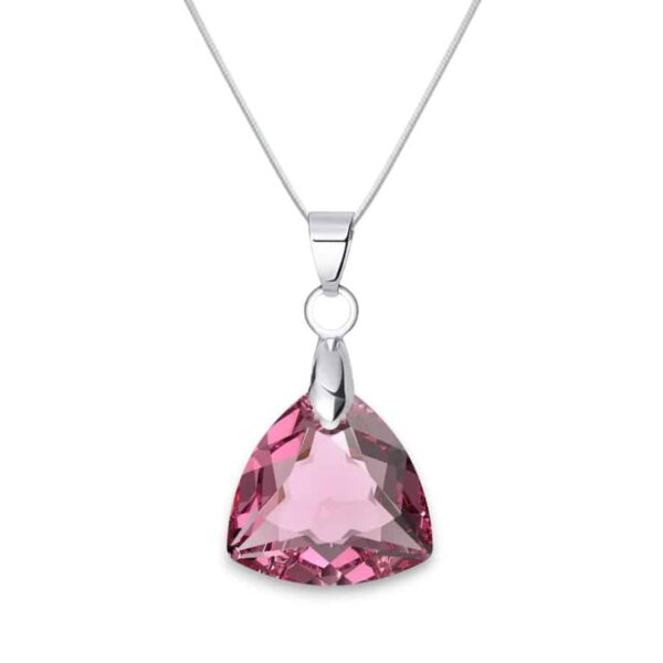 16 mm Trilliant Swarovski kristályos nemesacél nyaklánc - Rose