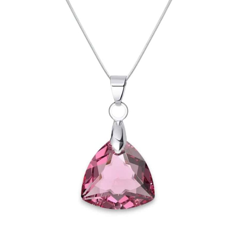 16 mm Trilliant Swarovski kristályos nemesacél nyaklánc - Rose