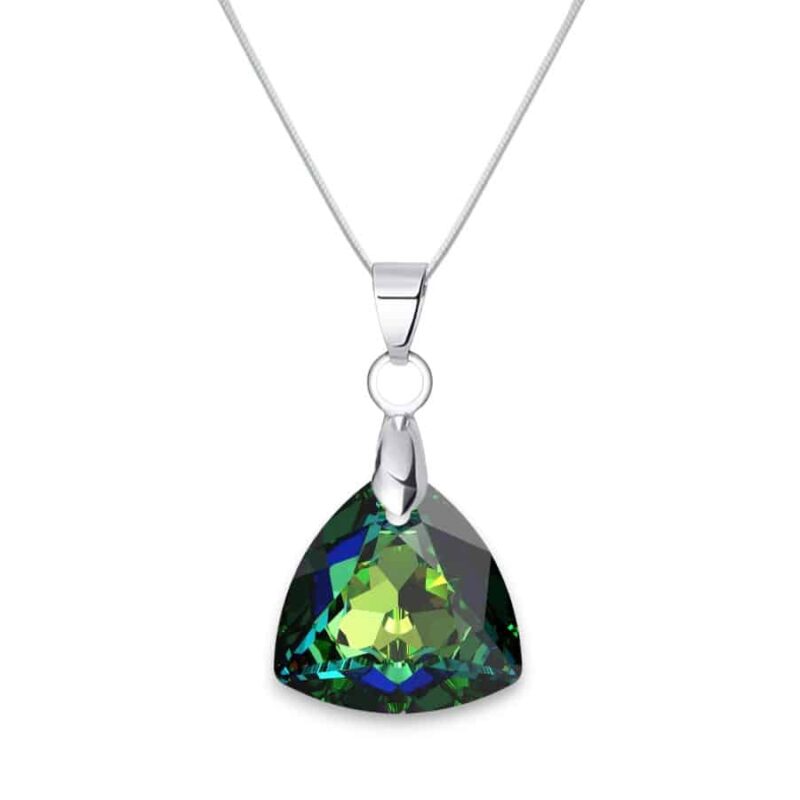 16 mm Trilliant Swarovski kristályos nemesacél nyaklánc - Vitrail Medium