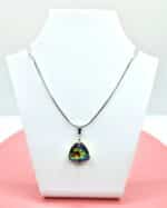 16 mm Trilliant Swarovski kristályos nemesacél nyaklánc - Vitrail Medium