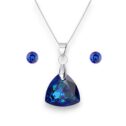 Trilliant Swarovski kristályos nemesacél szett - Bermuda Blue