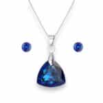 Trilliant Swarovski kristályos nemesacél szett - Bermuda Blue