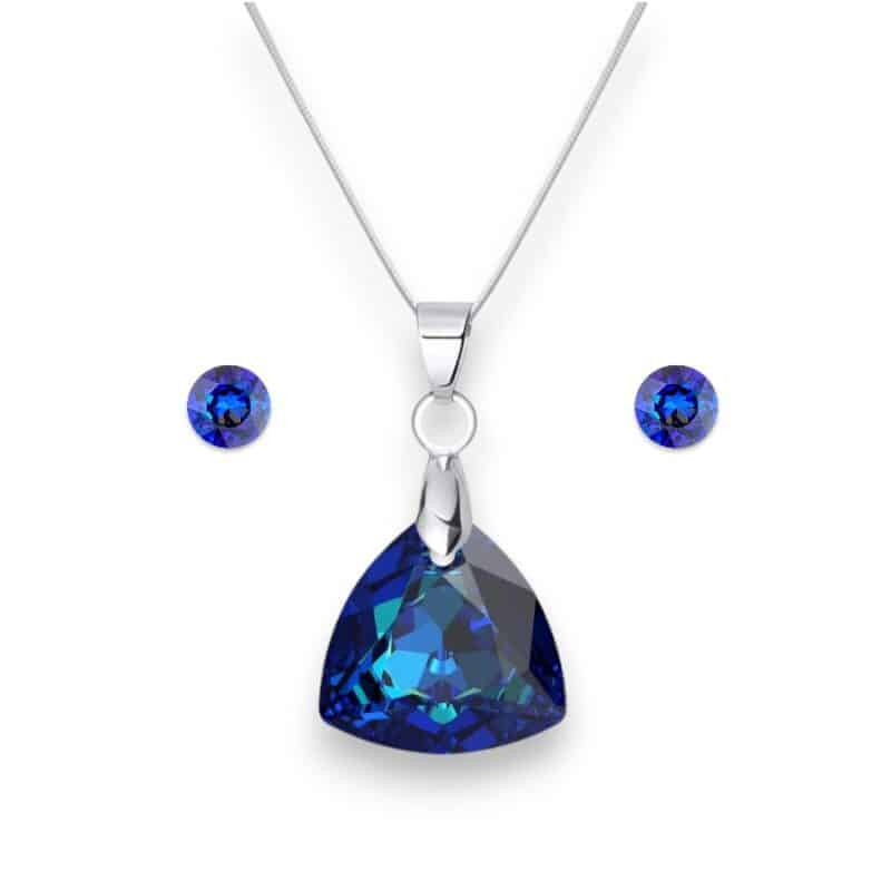Trilliant Swarovski kristályos nemesacél szett - Bermuda Blue