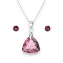 Trilliant Swarovski kristályos nemesacél szett - Rose