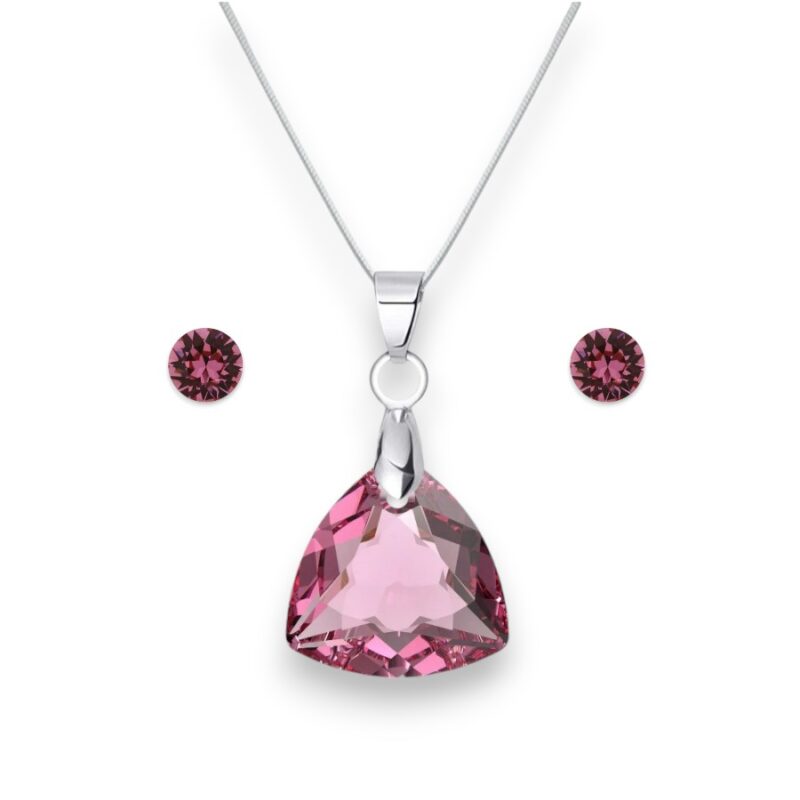 Trilliant Swarovski kristályos nemesacél szett - Rose