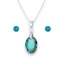 Nap Swarovski kristályos nemesacél szett - Blue Zircon
