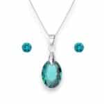Nap Swarovski kristályos nemesacél szett - Blue Zircon