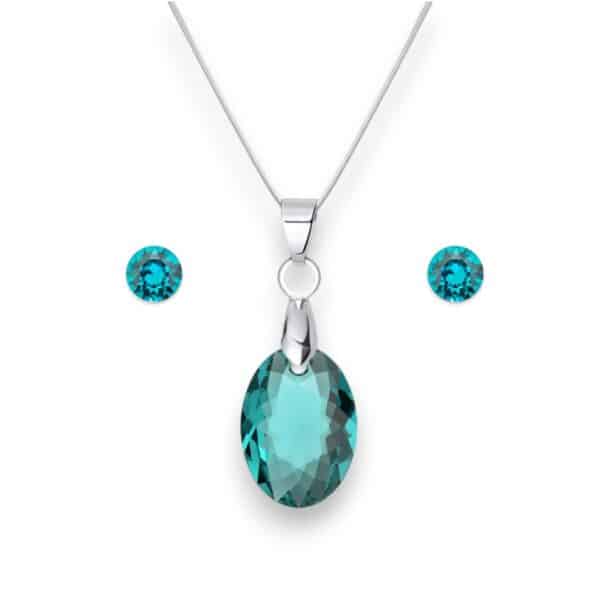 Nap Swarovski kristályos nemesacél szett - Blue Zircon