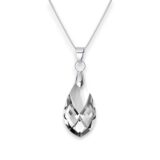Pear Swarovski kristályos nemesacél nyaklánc - 18 mm Light Chrome