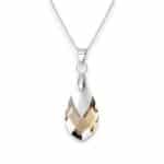 Pear Swarovski kristályos nemesacél nyaklánc - 18 mm Colorado Topaz