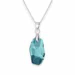 Meteor Swarovski kristályos nemesacél nyaklánc - 18 mm Light Turquise