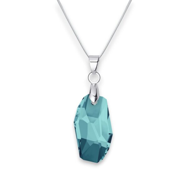 Meteor Swarovski kristályos nemesacél nyaklánc - 18 mm Light Turquise