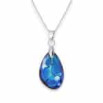 Radiolar Swarovski kristályos nemesacél nyaklánc - 18 mm Bermuda blue