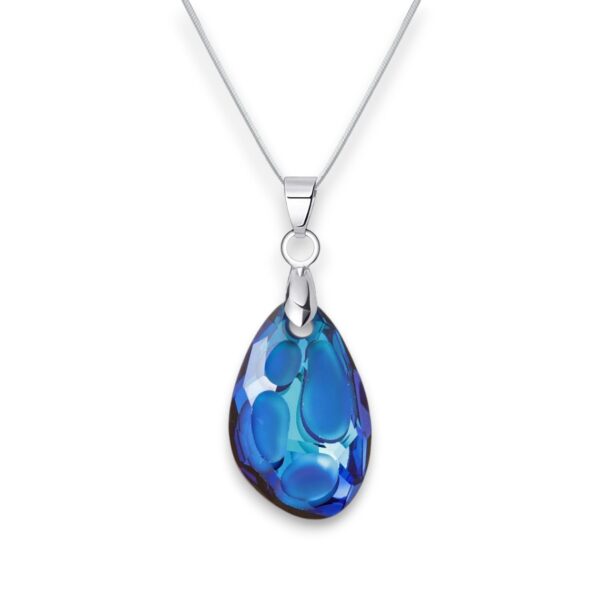 Radiolar Swarovski kristályos nemesacél nyaklánc - 18 mm Bermuda blue