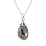 Radiolar Swarovski kristályos nemesacél nyaklánc - 18 mm Silver Night