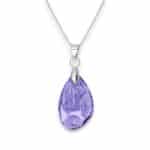 Radiolar Swarovski kristályos nemesacél nyaklánc - 18 mm Tranzanite