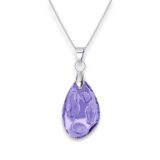 Radiolar Swarovski kristályos nemesacél nyaklánc - 18 mm Tranzanite