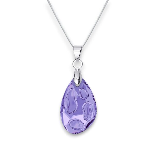 Radiolar Swarovski kristályos nemesacél nyaklánc - 18 mm Tranzanite