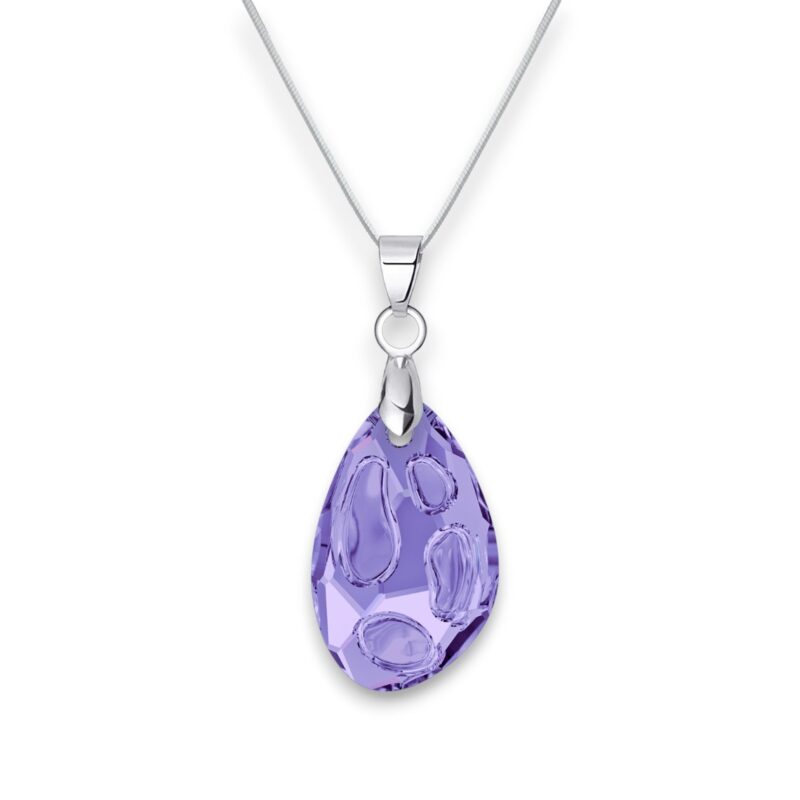 Radiolar Swarovski kristályos nemesacél nyaklánc - 18 mm Tranzanite