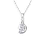 Csiga Swarovski kristályos nemesacél nyaklánc - 14 mm - Crystal