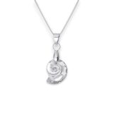 Csiga Swarovski kristályos nemesacél nyaklánc - 14 mm - Crystal