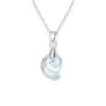 Csiga Swarovski kristályos nemesacél nyaklánc - 14 mm - Crystal AB