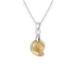 Csiga Swarovski kristályos nemesacél nyaklánc - 14 mm - Golden Shadow