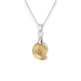 Csiga Swarovski kristályos nemesacél nyaklánc - 14 mm - Golden Shadow