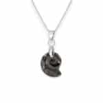 Csiga Swarovski kristályos nemesacél nyaklánc - 14 mm - Silver Night