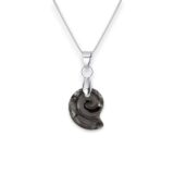 Csiga Swarovski kristályos nemesacél nyaklánc - 14 mm - Silver Night