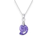 Swarovski® kristályos nemesacél nyaklánc – 17 mm – Csiga – Tanzanite