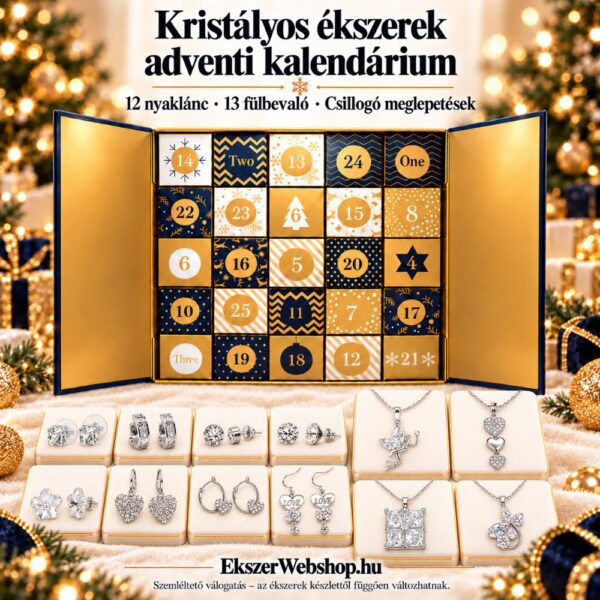 Kristályékszer adventi naptár fehér háttéren - EkszerWebshop.hu