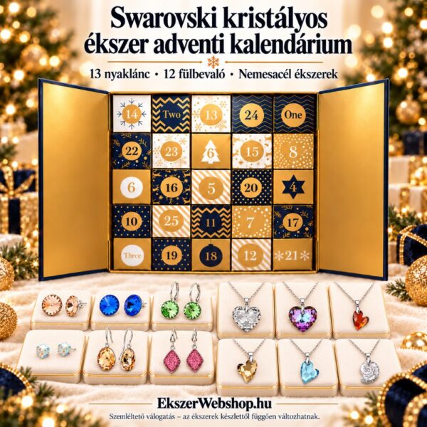 Swarovski kristályos elegáns ékszeres adventi naptár -EkszerWebshop.hu