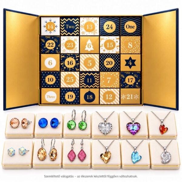 Swarovski kristályos elegáns ékszeres adventi naptár -EkszerWebshop.hu